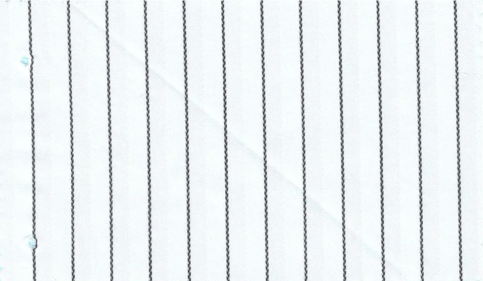 RD Shirting 30151-72 White w/Black Wide Stripe fabric swatch