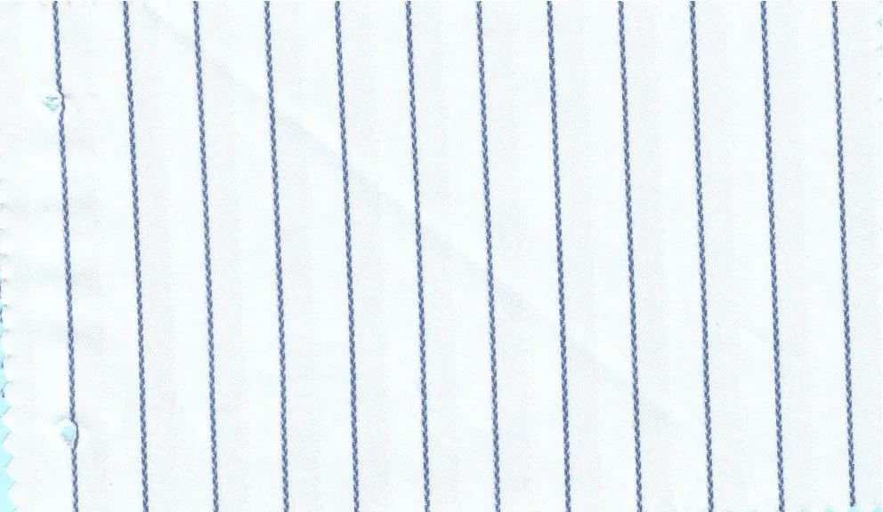RD Shirting 30152-72 White w/Navy Wide Stripe fabric swatch