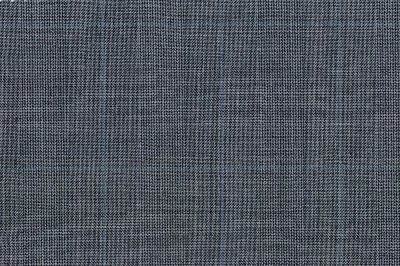 Savile Row 28395-140 MID GREY W/BLUE CHK fabric swatch