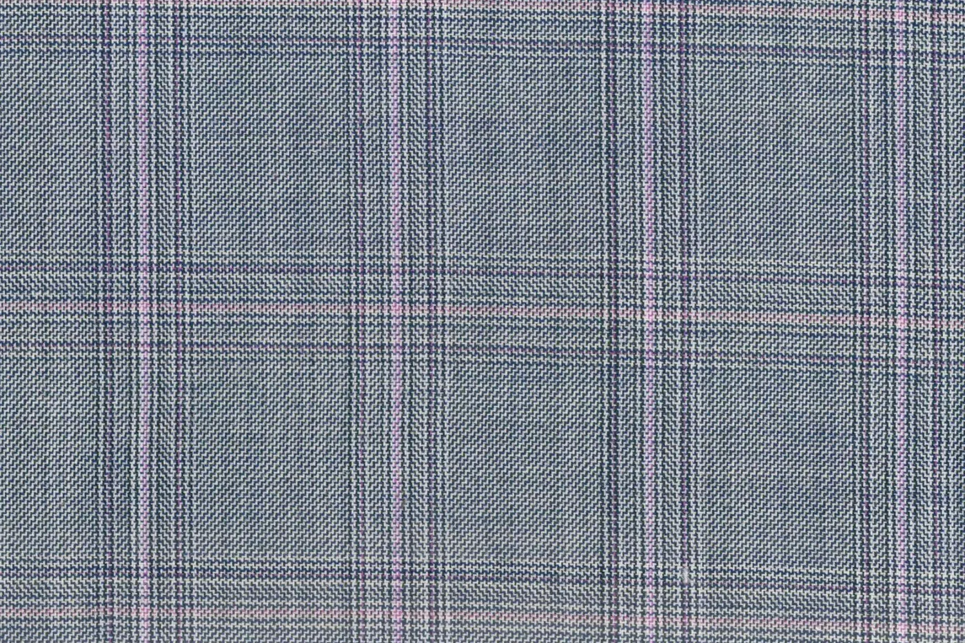 Savile Row 28528-140 LIGHT GREY CHECK fabric swatch
