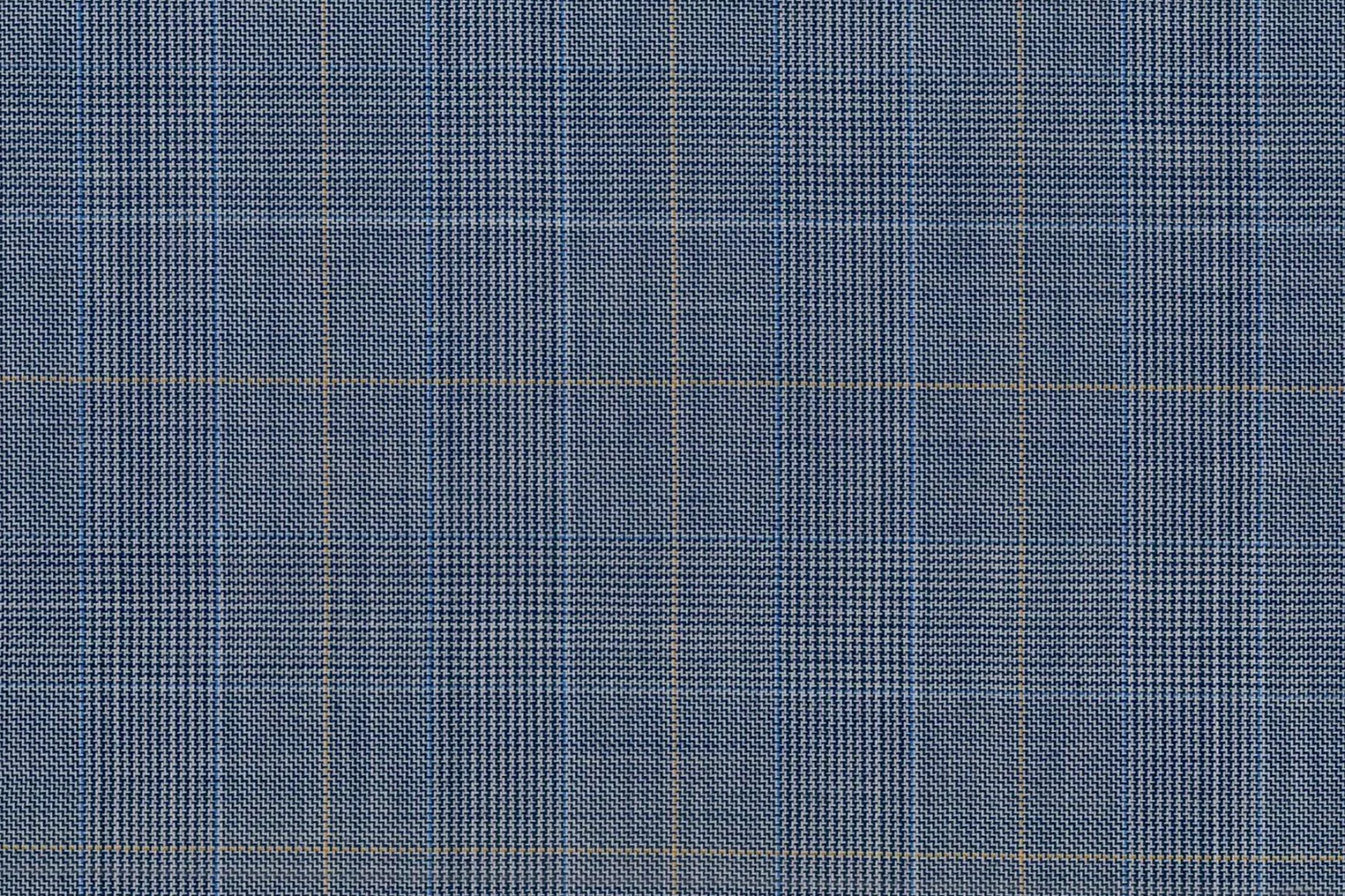 Savile Row 28601-140 GREY/ BLUE CHECK fabric swatch