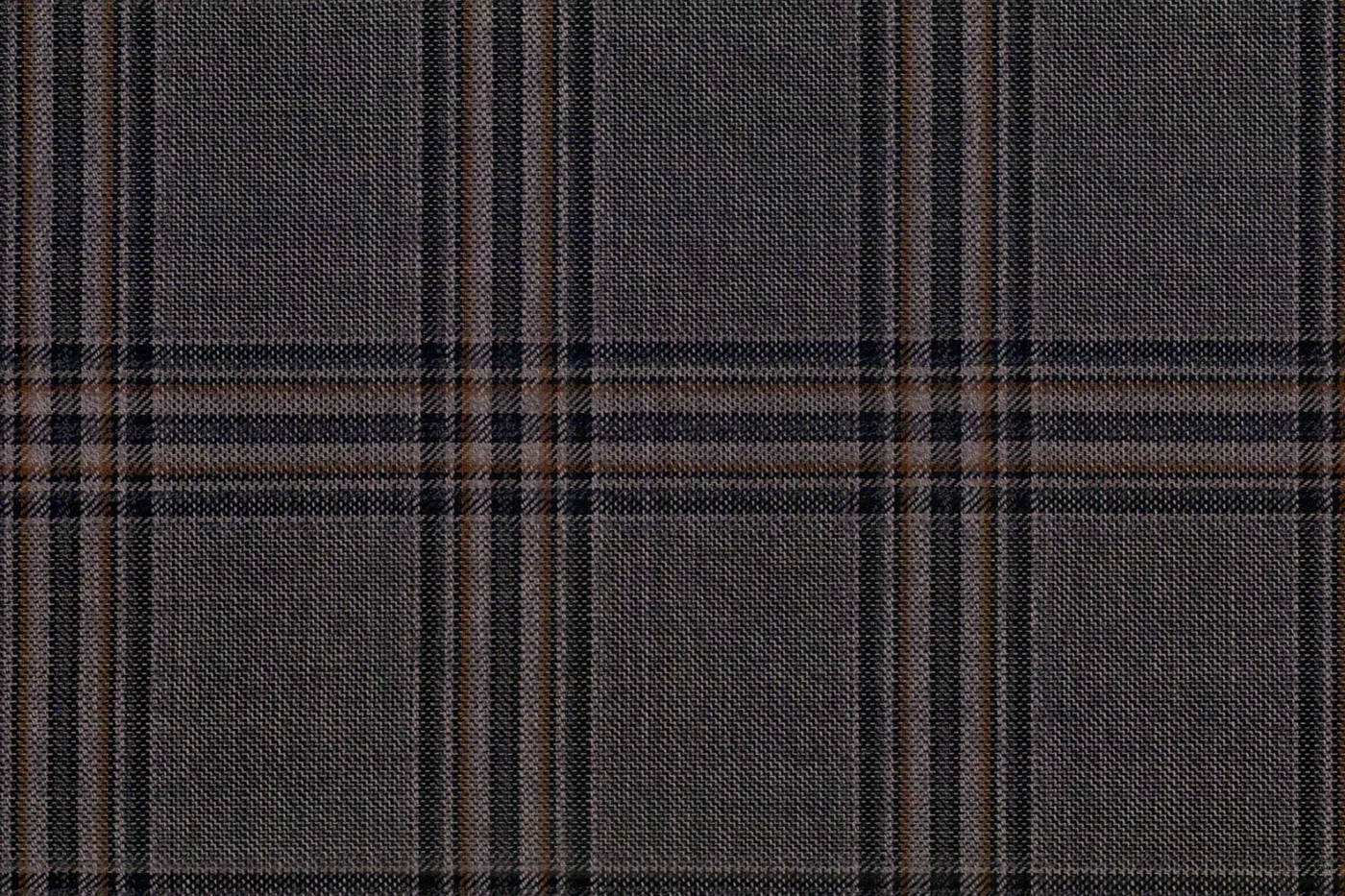 Savile Row 28616-140 GREY W/ MOCHA CHECK fabric swatch
