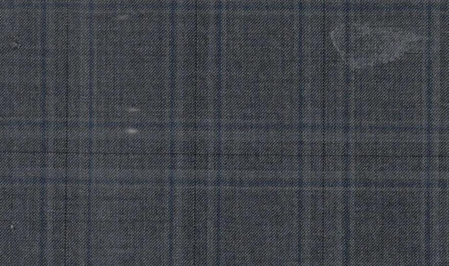 Savile Row 29951-140 Grey w/ Blue Windowpane fabric swatch
