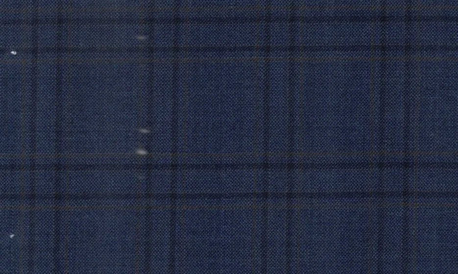 Savile Row 29956-140 Blue w/ Bronze Windowpane fabric swatch