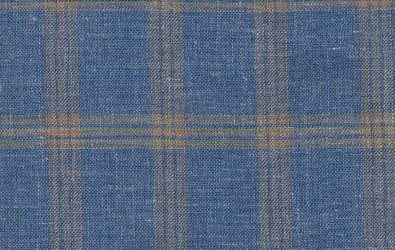 Sergio Benetti 29186-210 BLUE WITH TAN CHECK fabric swatch