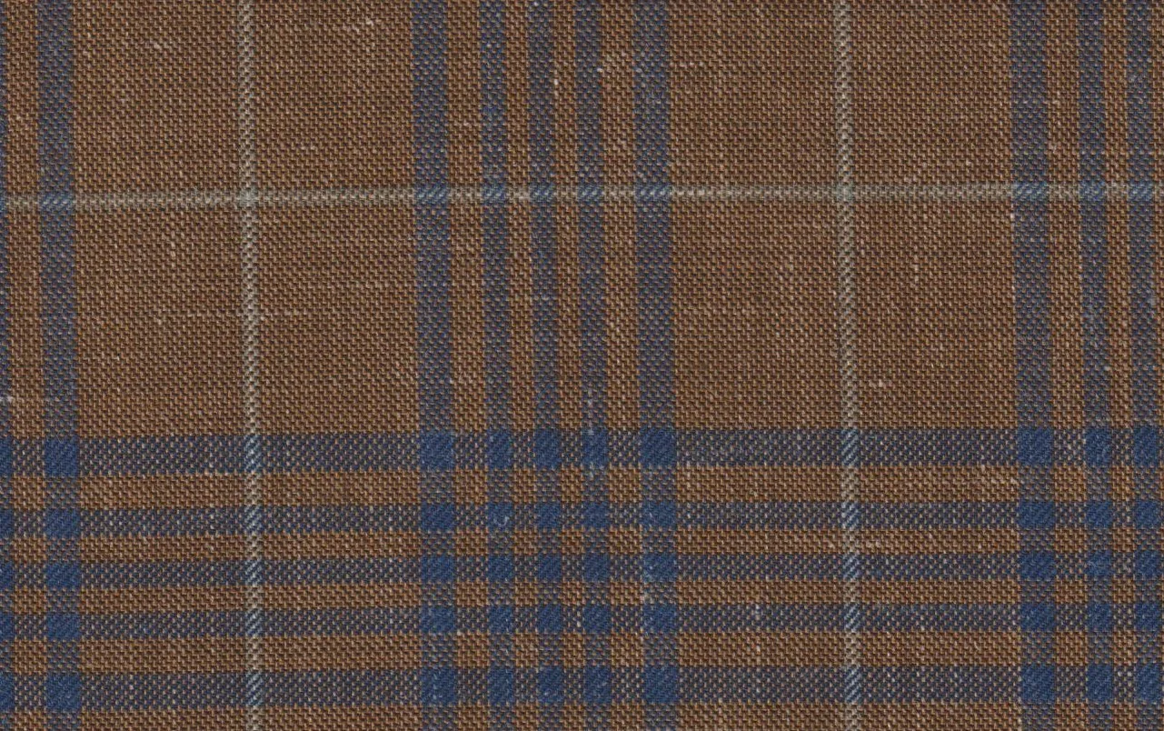 Sergio Benetti 29187-210 BROWN WITH BLUE CHECK fabric swatch