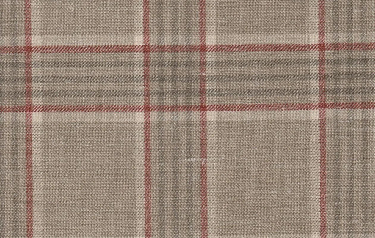Sergio Benetti 29206-210 TAN WITH RED WINDOWPANE fabric swatch