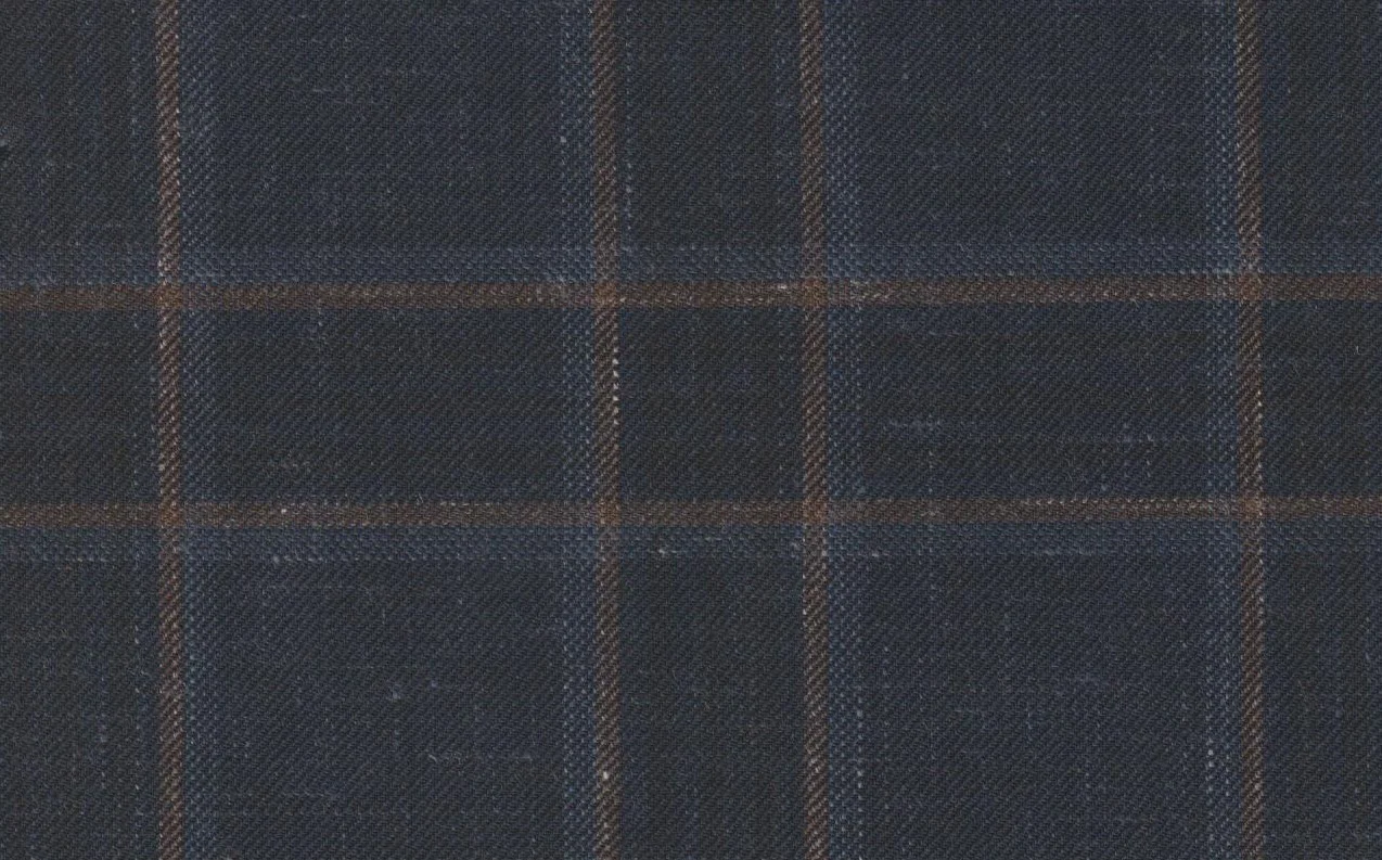Sergio Benetti 29209-210 BLUE WINDOWPANE fabric swatch