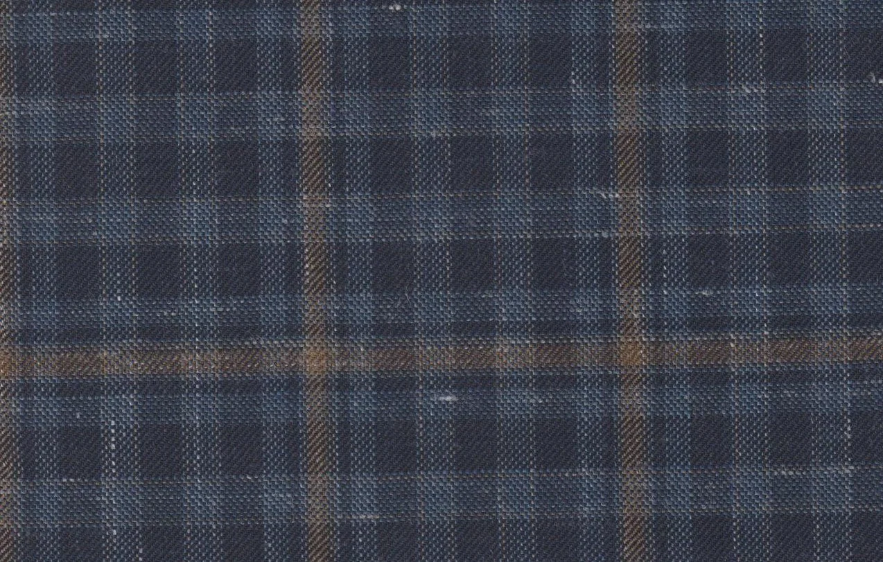 Sergio Benetti 29215-210 BLUE WITH TAN CHECK fabric swatch