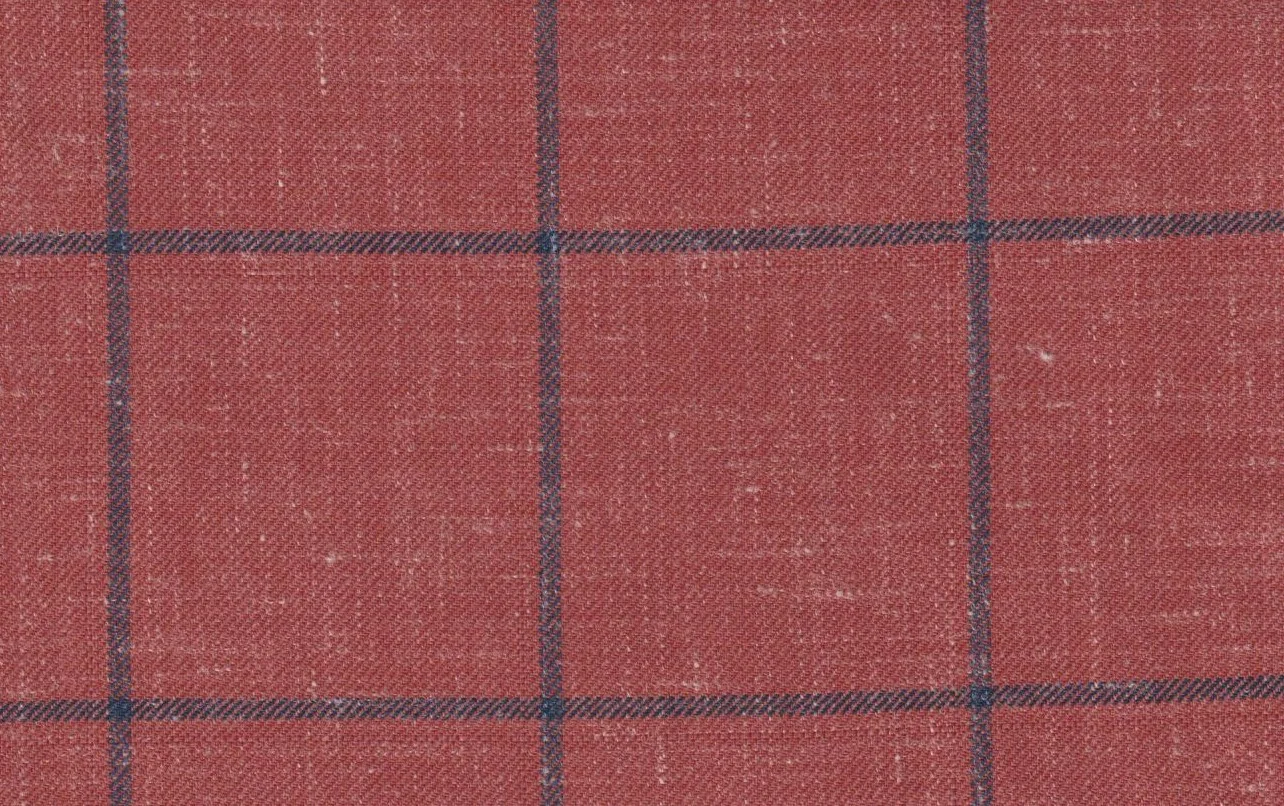 Sergio Benetti 29216-210 LIGHT RED WITH BLUE WINDOWPANE fabric swatch