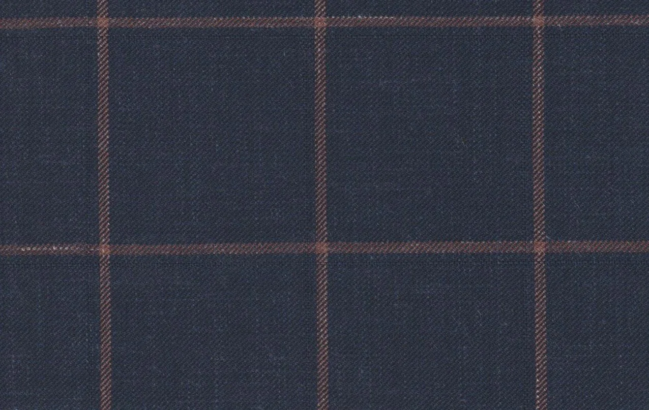 Sergio Benetti 29217-210 BLUE WITH CRIMSON WINDOWPANE fabric swatch