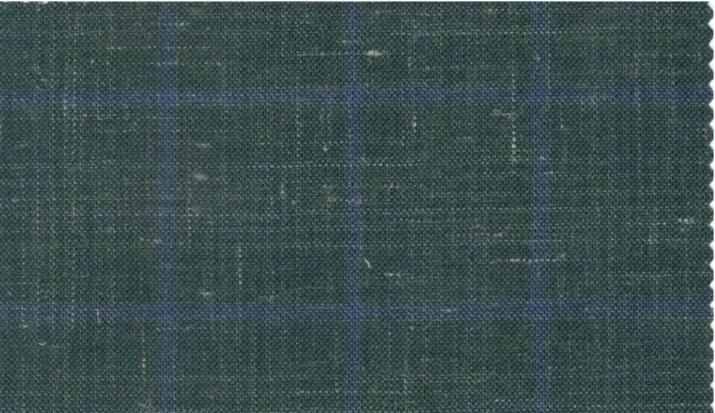 Sergio Benetti 29254-180 Dark Green W/Blue Windowpane fabric swatch