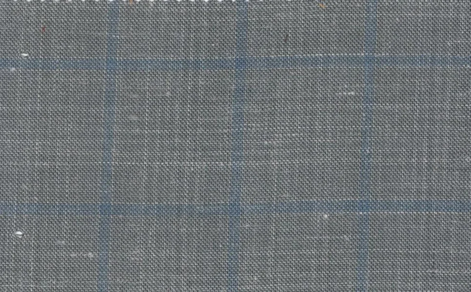 Sergio Benetti 29257-180 Grey W/Blue Windowpane fabric swatch