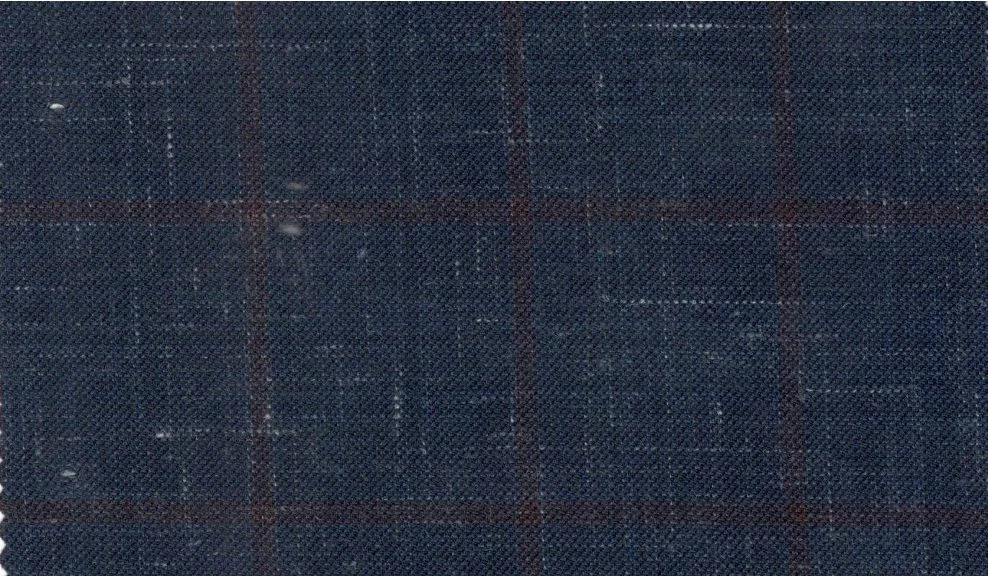Sergio Benetti 29259-180 Navy W/Wine Windowpane fabric swatch