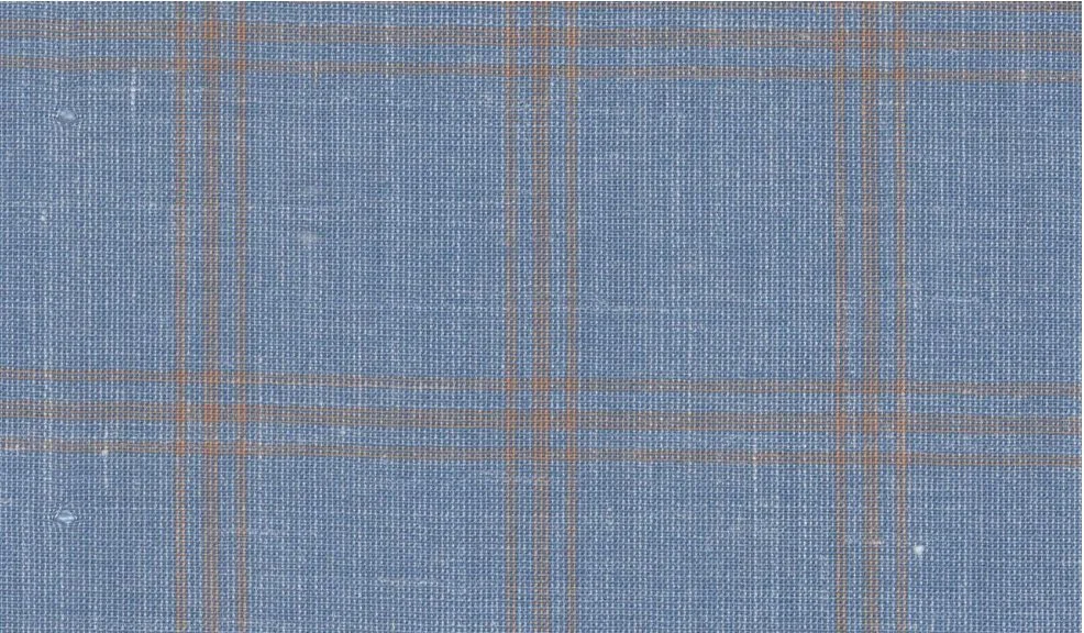 Sergio Benetti 29264-180 Light Blue W/Caramel Windowpane fabric swatch