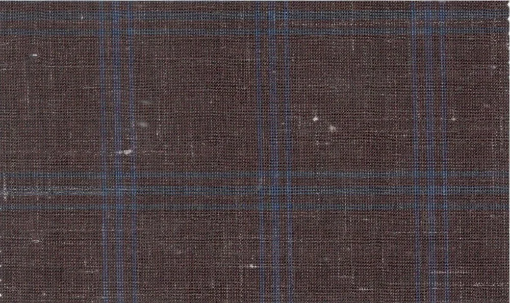 Sergio Benetti 29266-180 Dark Brown W/Blue Windowpane fabric swatch