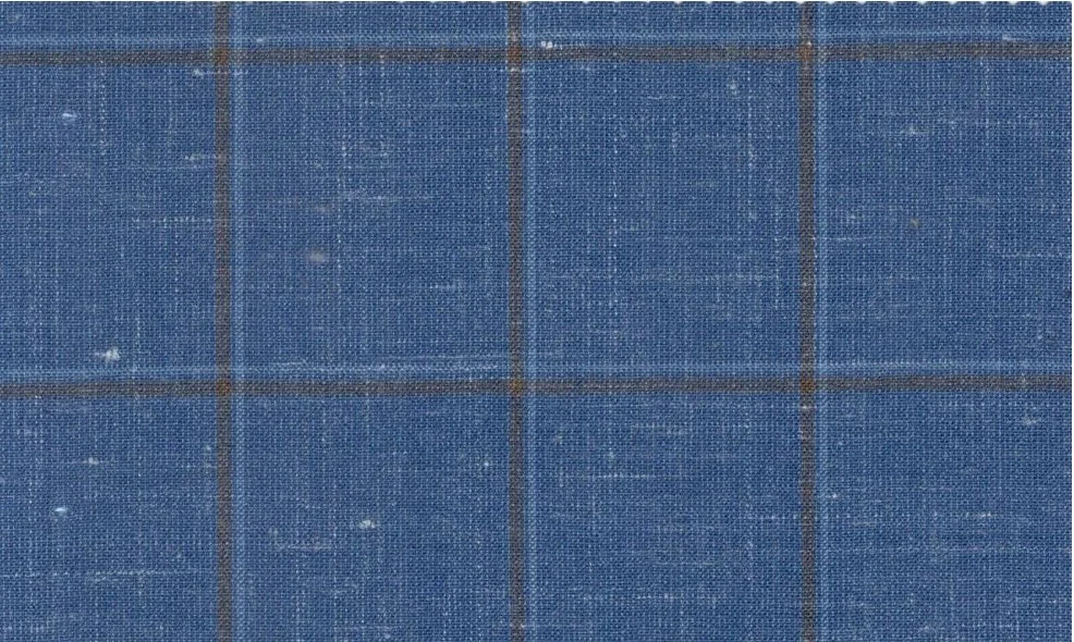 Sergio Benetti 29276-180 Blue W/Tan Windowpane fabric swatch