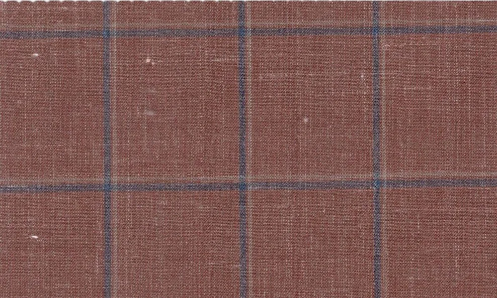 Sergio Benetti 29277-180 Oak Brown W/Blue Windowpane fabric swatch