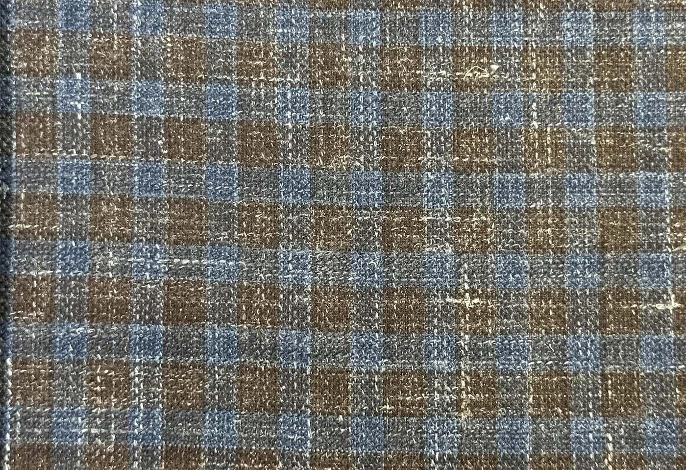 Sergio Benetti 29976-210 Brown w/ Blue Windowpane fabric swatch