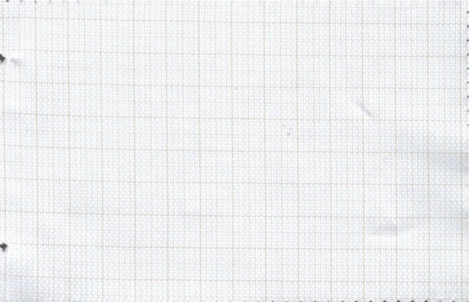 Tessitura Monti 30231-140 White w/Caramel Check fabric swatch