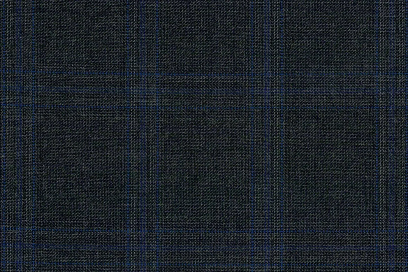 Vitale Barberis Canonico Perennial Super 110's 27976-360 DK.GREY W/BLUE CHK fabric swatch