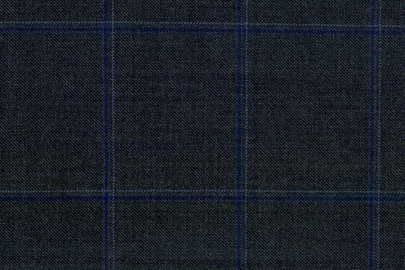 Vitale Barberis Canonico Perennial Super 110's 28393-360 GREY W/BLUE WPANE fabric swatch
