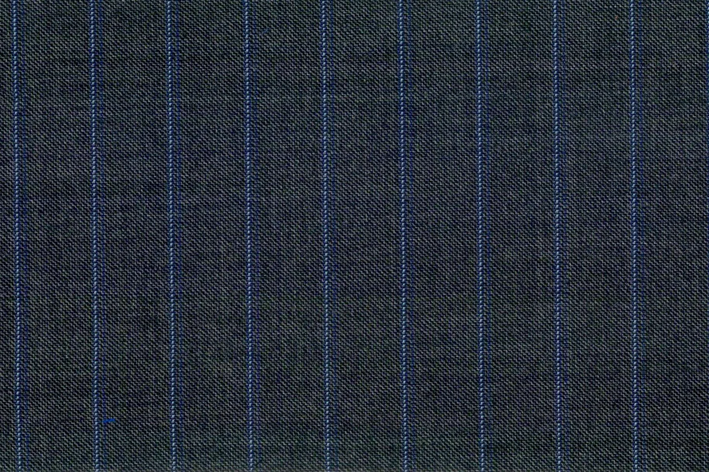 Vitale Barberis Canonico Perennial Super 110's 28740-360 GREY W/ BLUE STRIPE fabric swatch