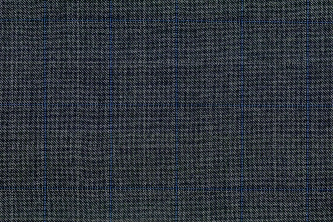 Vitale Barberis Canonico Perennial Super 110's 28759-360 MED GREY W/ BLUE WPANE fabric swatch