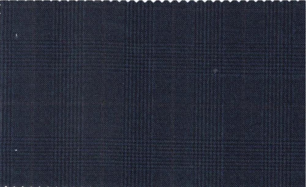 Vitale Barberis Canonico Perennial Super 110's 29916-360 Blue Check w/ Red Windowpane fabric swatch
