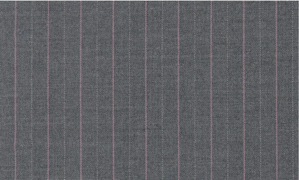 Vitale Barberis Canonico Perennial Super 110's 29931-360 Grey w/ Pink Stripe fabric swatch