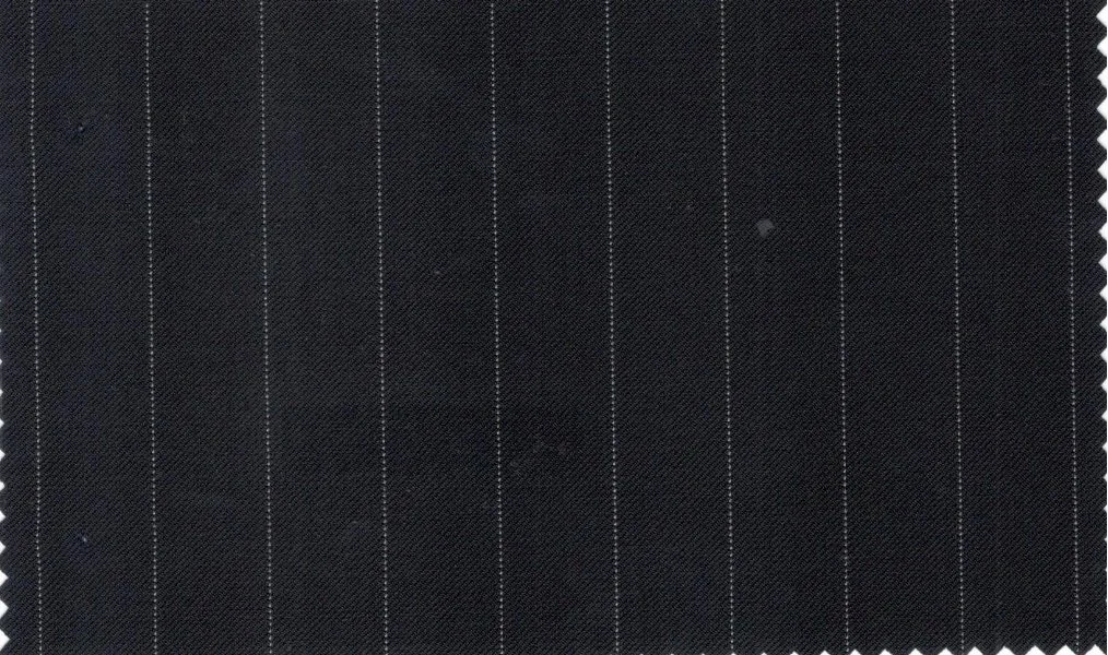 Vitale Barberis Canonico Perennial Super 110's 29937-360 Black Pinstripe fabric swatch